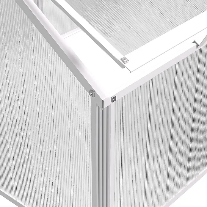 Vitavia Frühbeet Gaia Jumbo - L x B x H: 119,3 x 83,1 x 71,9 cm, Silber, Polycarbonat - Weißes Modulgerüst mit transparenten Gitterwänden.