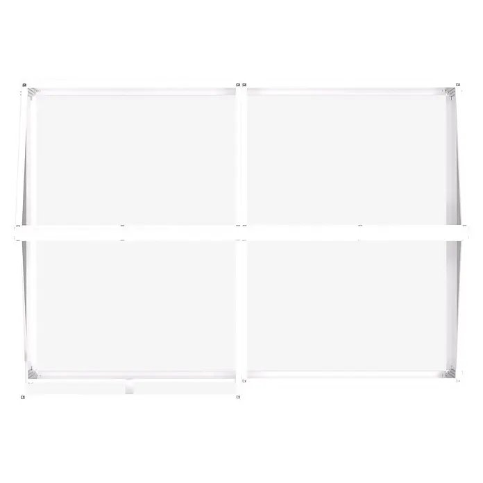 Vitavia Frühbeet Gaia Jumbo - L x B x H: 119,3 x 83,1 x 71,9 cm, Silber, Sicherheitsglas - Weißer Modularrahmen mit vier gleichen Abschnitten.