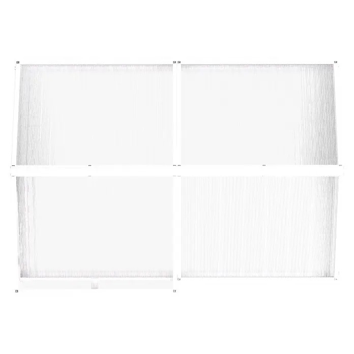 Vitavia Frühbeet Gaia Jumbo - L x B x H: 119,3 x 83,1 x 71,9 cm, Silber, Polycarbonat - Weißes plissiertes Insektenschutzgitter mit durchscheinendem Netz.