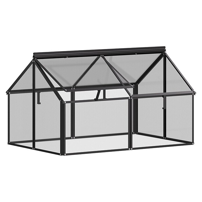 Vitavia Frühbeet Gaia Jumbo (L x B x H: 119,3 x 83,1 x 71,9 cm, Schwarz, Sicherheitsglas) | BAUHAUS