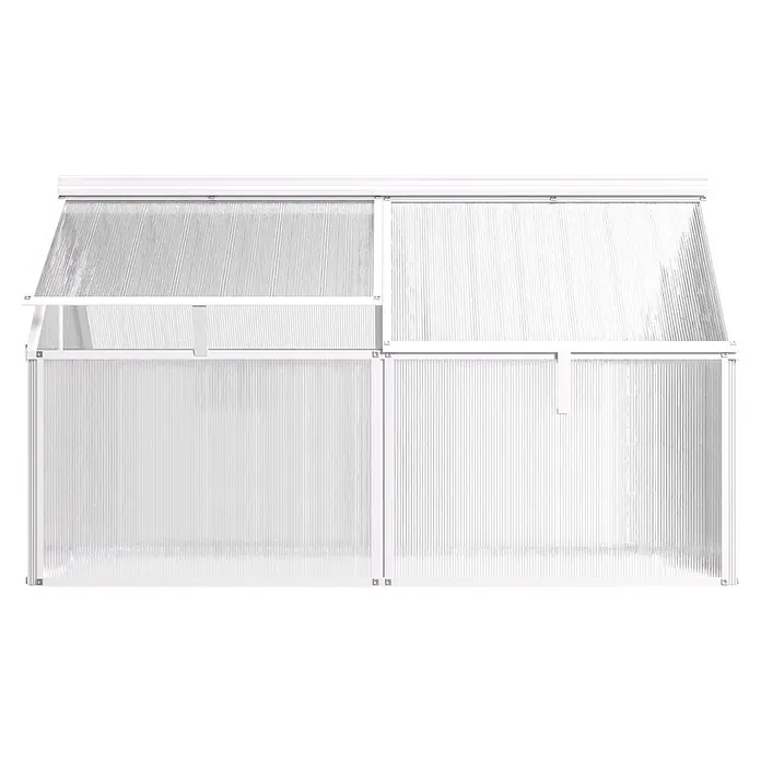 Vitavia Frühbeet Gaia Jumbo - L x B x H: 119,3 x 83,1 x 71,9 cm, Silber, Polycarbonat - Weißer Frühbeetkasten mit transparenten Platten und zwei aufklappbaren Deckeln.