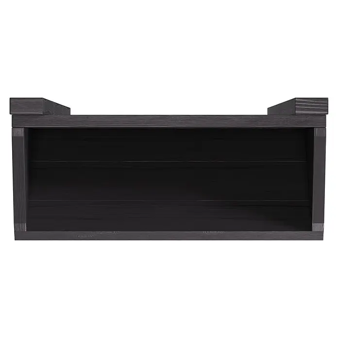 Dobar Hochbeet - L x B x H: 38 x 17,5 x 79 cm, Holz, Grau - Dunkelgraue Holzkiste mit offener Vorderseite und sichtbarer Holzmaserung.