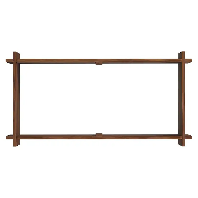 Dobar Hochbeet L - 117 x 58,5 x 38,5 cm, Holz, Teak - Rechteckiger dunkelbrauner Holzrahmen mit sichtbaren Steckverbindungen.