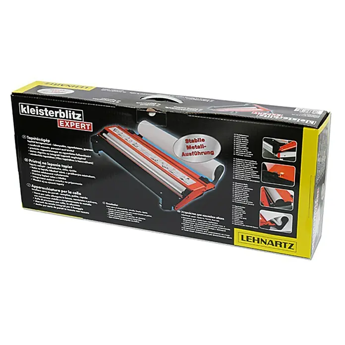 Lehnartz Kleistergerät Kleisterblitz Expert - Geeignet für: Euro Rollen 53 cm - Produktverpackung für Kleisterblitz Expert. Professioneller Tapezierhelfer für sauberes und schnelles Anbringen von Tapeten.