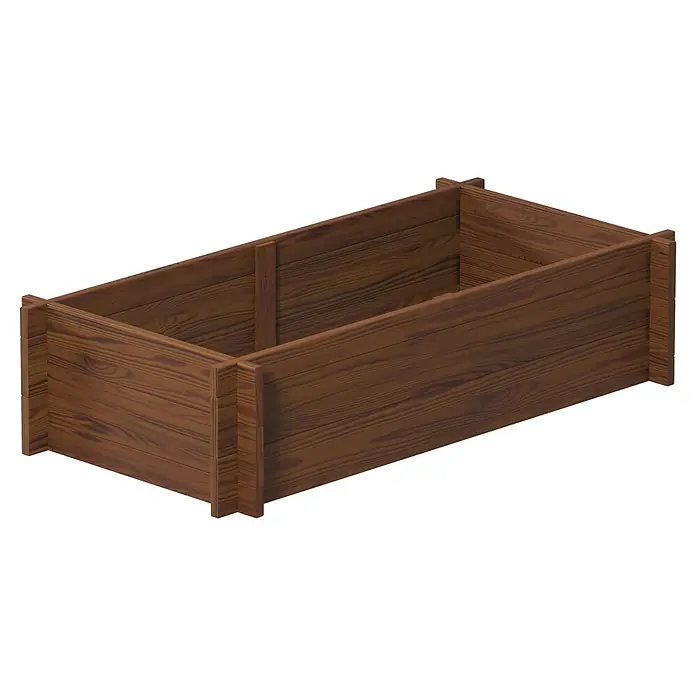 Dobar Hochbeet M - 117 x 58,5 x 27,5 cm, Holz, Teak - Braune Holzpflanzkiste.