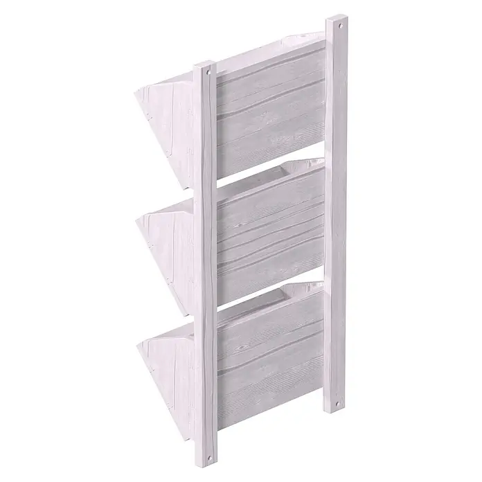 Dobar Hochbeet - L x B x H: 38 x 17,5 x 79 cm, Holz, Weiß - Dreistufiges helles Holzregal.