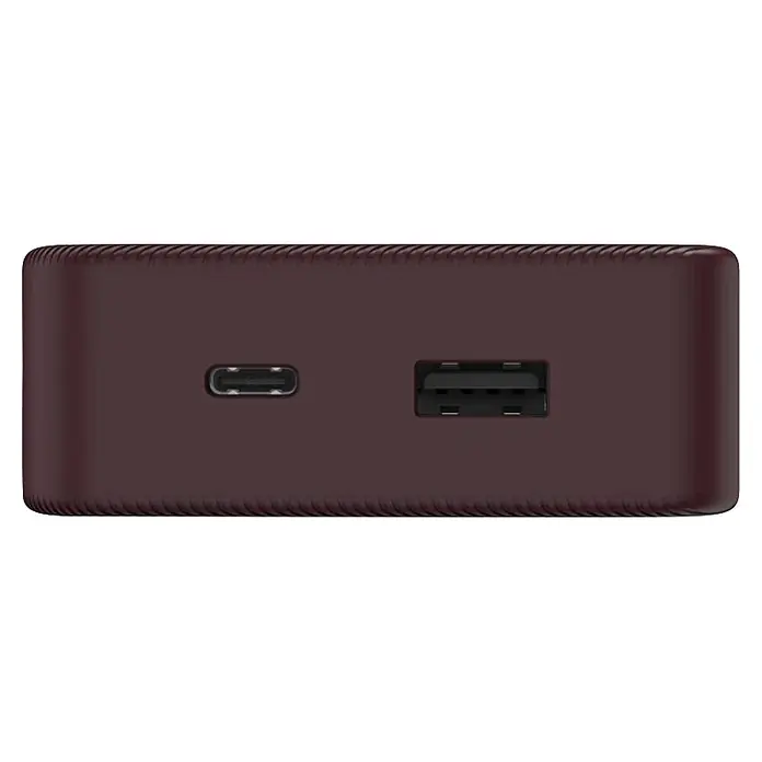 Hama Powerbank 20000 mAh Fast Charge LiPo Lila - Lila - Dunkelbraune Powerbank mit USB-C- und USB-A-Anschlüssen.