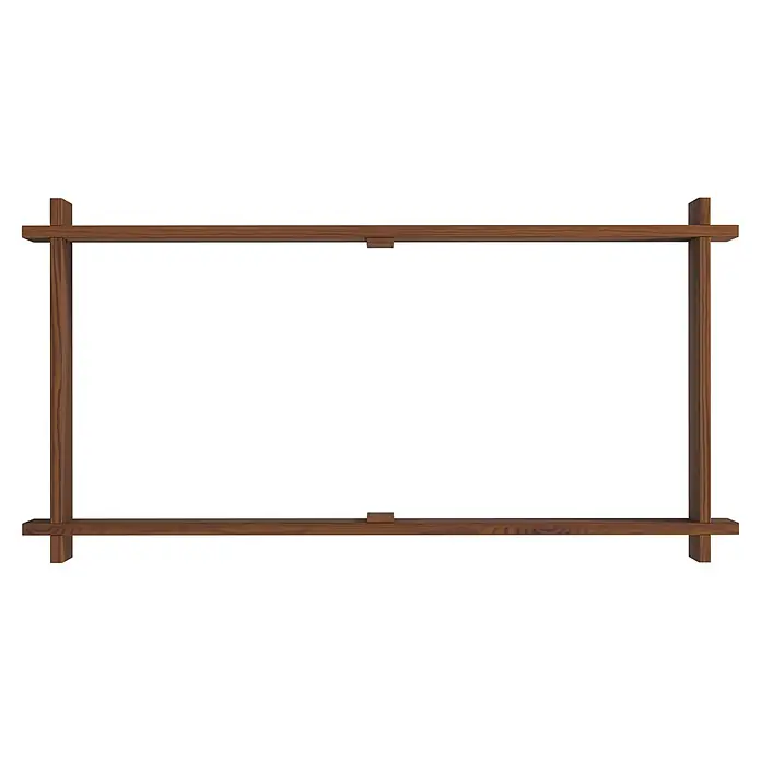 Dobar Hochbeet M - 117 x 58,5 x 27,5 cm, Holz, Teak - Brauner Holzrahmen mit sichtbaren Verbindungsdetails.