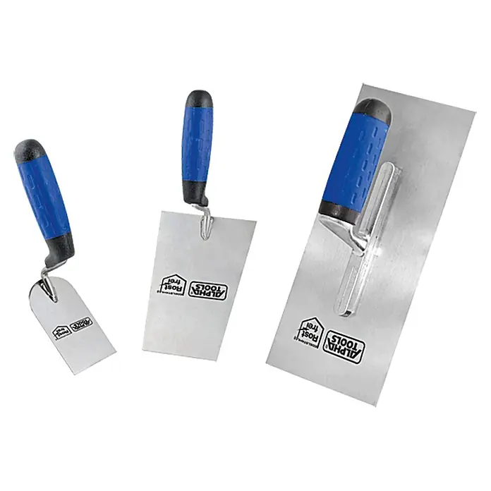 Alpha Tools Kellen-Set - 3 -tlg. - Drei Spachtel von Alpha Tools Rostfrei mit blauen Griffen in unterschiedlichen Größen für diverse Anwendungen.