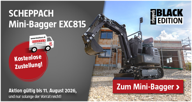Aktion SCHEPPACH Mini-Bagger Black Edition versandkostenfrei