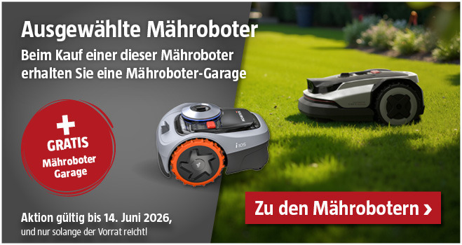Aktion Mähroboter mit gratis Garage
