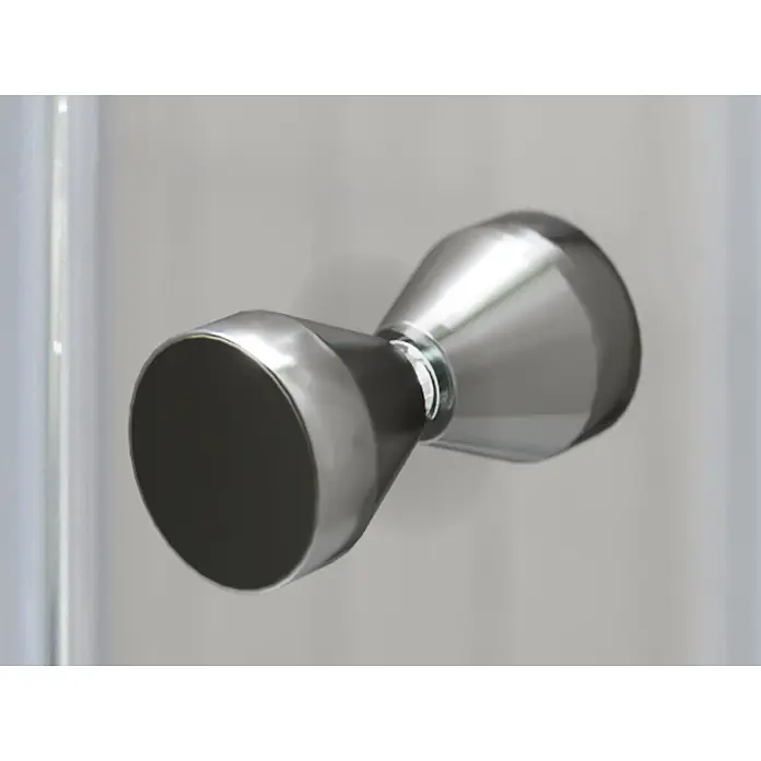 i-flair Dusch-Pendeltür DTC112 - Silber, Beschichtet, Glasstärke: 6 mm - Eleganter, doppelseitiger Chrom-Duschkabinentürknauf mit schwarzen Endkappen.