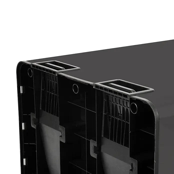 SVITA Standard Mülleimer TMH2X30 - 60 l, Stahl, Schwarz - Schwarzes Kunststoff-Aufbewahrungsfach mit ineinandergreifenden Oberkanten.