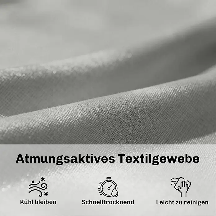Outsunny Gartenliege - B x T: 61 x 198 cm, Hellgrau, Metall, Rückenlehne verstellbar - Graues atmungsaktives Textilgewebe, das kühlend, schnelltrocknend und leicht zu reinigen ist.