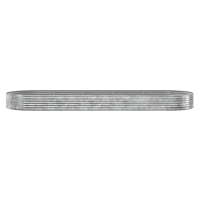 Furnicato Hochbeet - 450 x 140 x 36 cm, Stahl, Silber - Rechteckiges Hochbeet aus verzinktem Metall mit Wellblechseiten und Innenstützen.