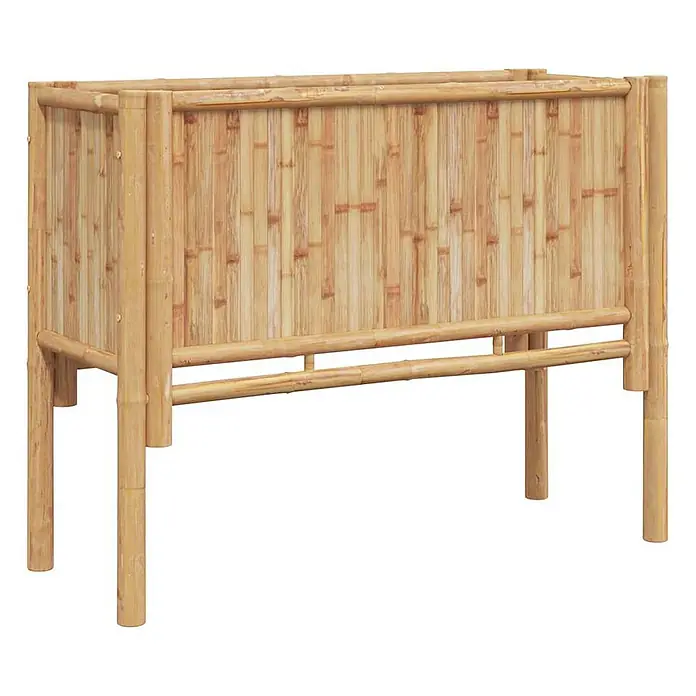 Furnicato Hochbeet - 90 x 35 x 70 cm, Naturmaterialien, Braun - Erhöhtes rechteckiges Pflanzgefäß aus natürlichem Bambus.