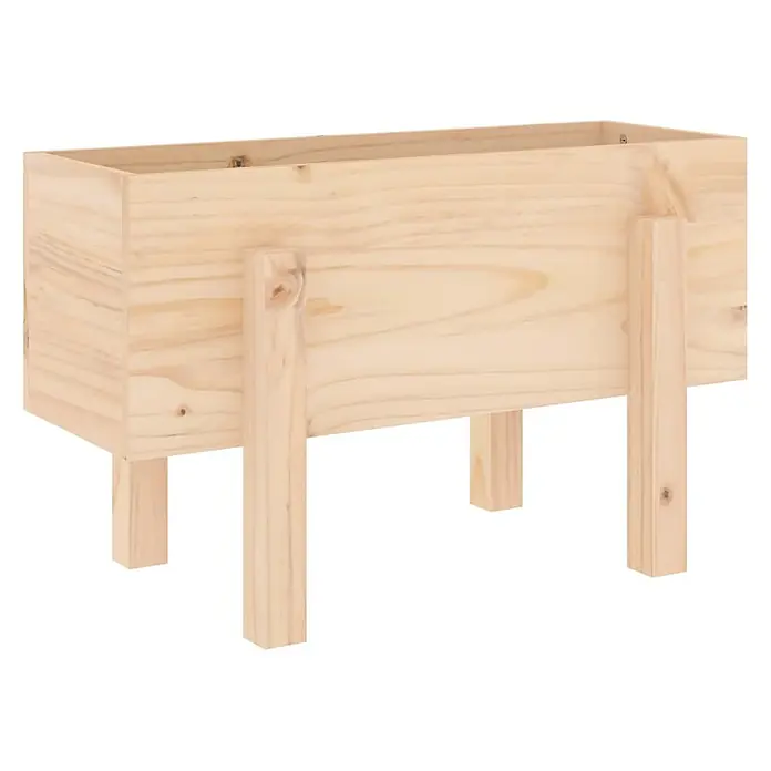 Furnicato Hochbeet - 30 x 62 x 38 cm, Holz, Natürliche Kiefer - Helle Holz-Pflanzkiste mit vier erhöhten Beinen.
