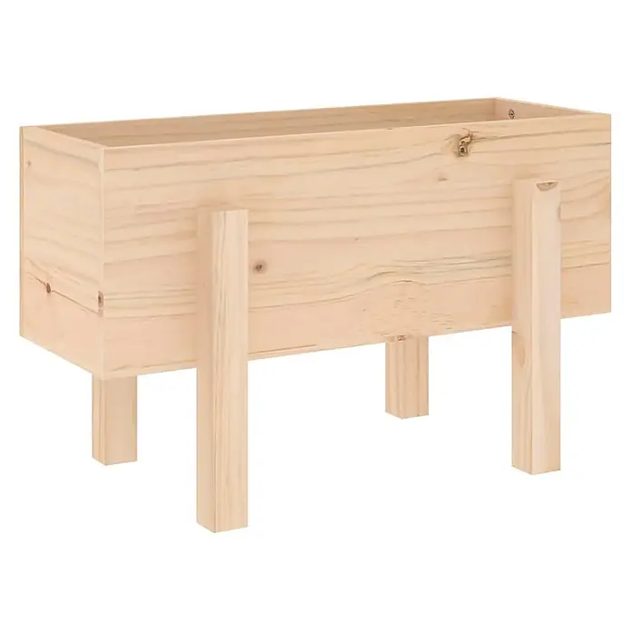 Furnicato Hochbeet - 30 x 62 x 38 cm, Holz, Natürliche Kiefer - Hölzerner Pflanzkasten mit vier Beinen aus Naturholz.