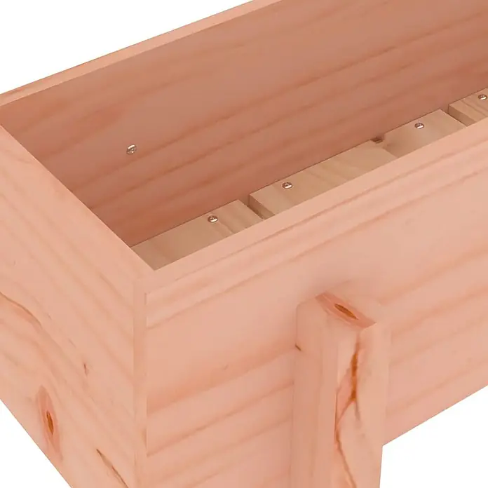 Furnicato Hochbeet - 30 x 62 x 38 cm, Holz, Natürliches Douglasie - Natürliches Kiefernholz-Pflanzgefäß mit offener Oberseite und Lattenrostboden, mit Stützbein.
