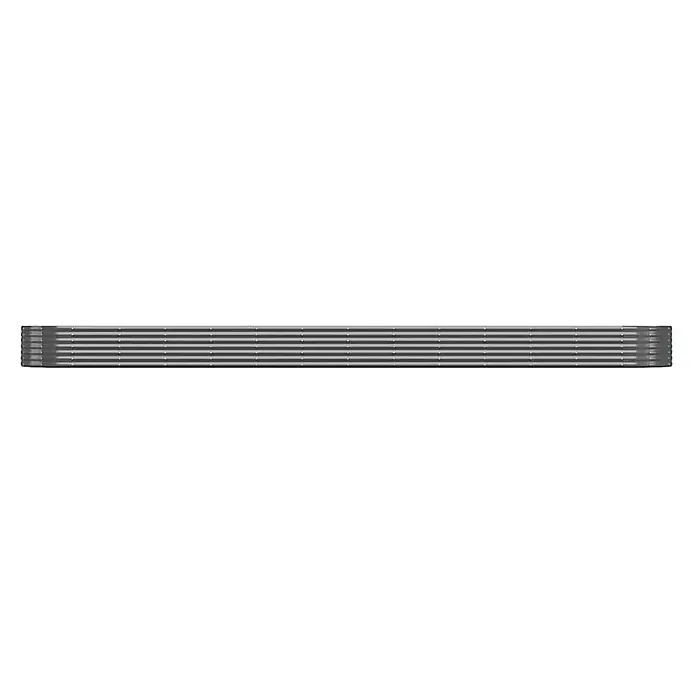 Furnicato Hochbeet - 544 x 100 x 36 cm, Stahl, Anthrazit - Langes, graues Paneel mit horizontalen Wellungen.