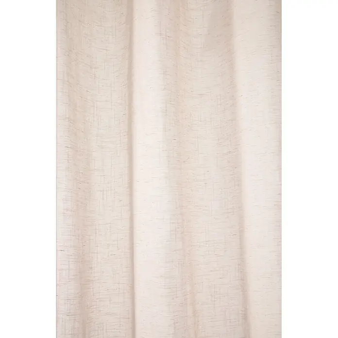 Visillo para ventana Antary - An x Al: 140 x 260 cm, Taupe - Tejido de cortina beige claro con aspecto de lino y pliegues suaves.