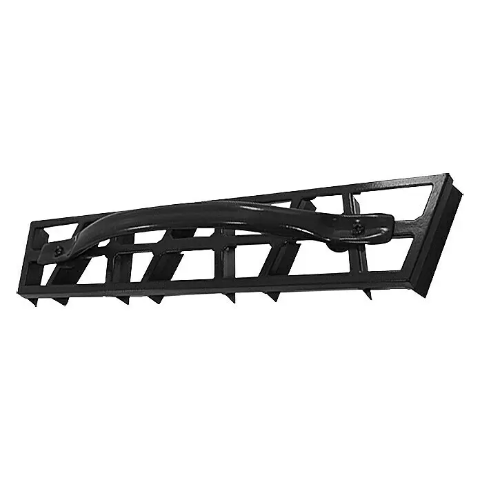 Heka Cepillo para yeso Rabot - 450 x 85 mm - Herramienta de jardín manual de metal negro con marco rectangular, asa integrada y dientes afilados hacia abajo para airear el suelo.