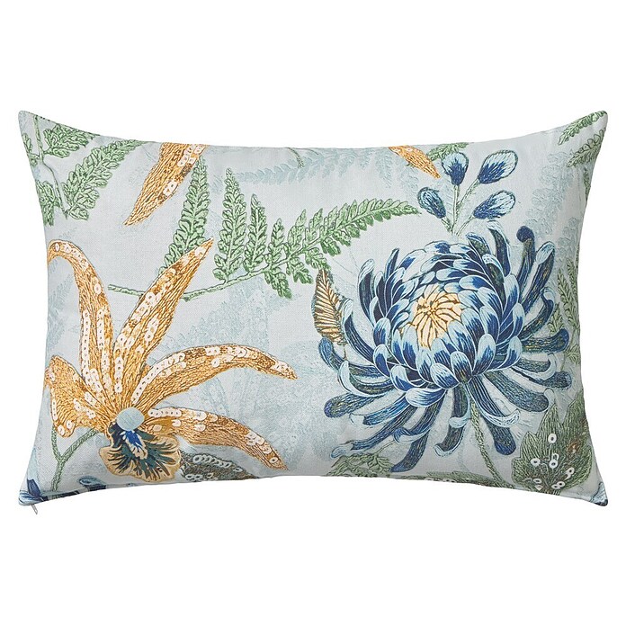 Cojín Floral lentejuelas (Azul, 50 x 30 cm, 1 ud.) | BAUHAUS