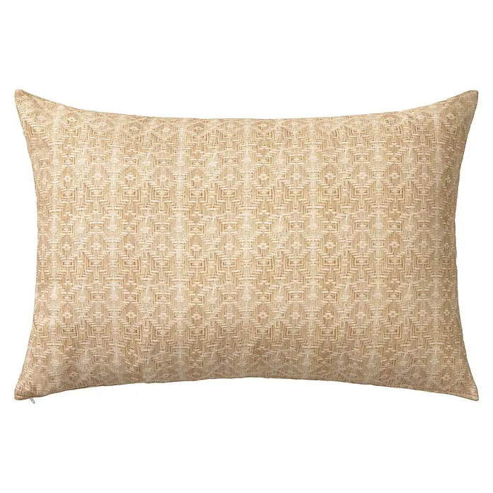 Cojín Efecto yute rombo - 30 x 50 cm, Textil, Marrón, Rectangular - Cojín decorativo rectangular marrón claro con patrón geométrico tejido.