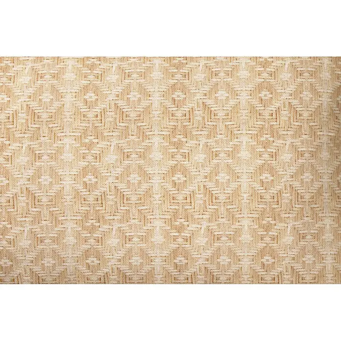 Cojín Efecto yute rombo - 30 x 50 cm, Textil, Marrón, Rectangular - Tejido texturizado en tonos beige con un patrón geométrico repetitivo.