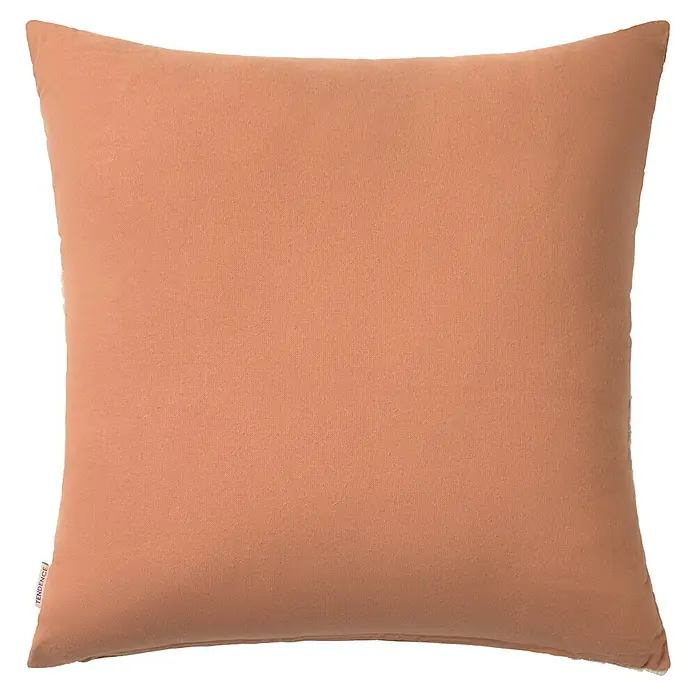 Cojín Arinka - 45 x 45 cm, Teja, Cuadrado - Cojín cuadrado de tela beige.