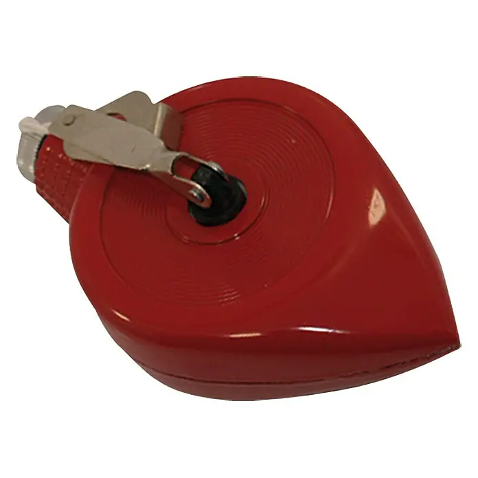Heka Schlagschnurgerät - Aluminium - Rote Schlagschnur zur Markierung von geraden Linien auf Oberflächen, ideal für Bau und Handwerk.