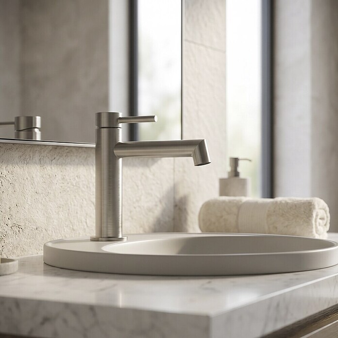 GME Grifo de lavabo Persio (Acero, Satinado) | BAUHAUS