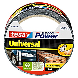 Tesa Extra Power Folienband Universal (Schwarz, 10 m x 50 mm)