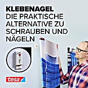 Tesa Verstellbarer Klebenagel (Geeignet für: Tapeten, Belastbarkeit: 2 kg, 2 Stk., Weiß)