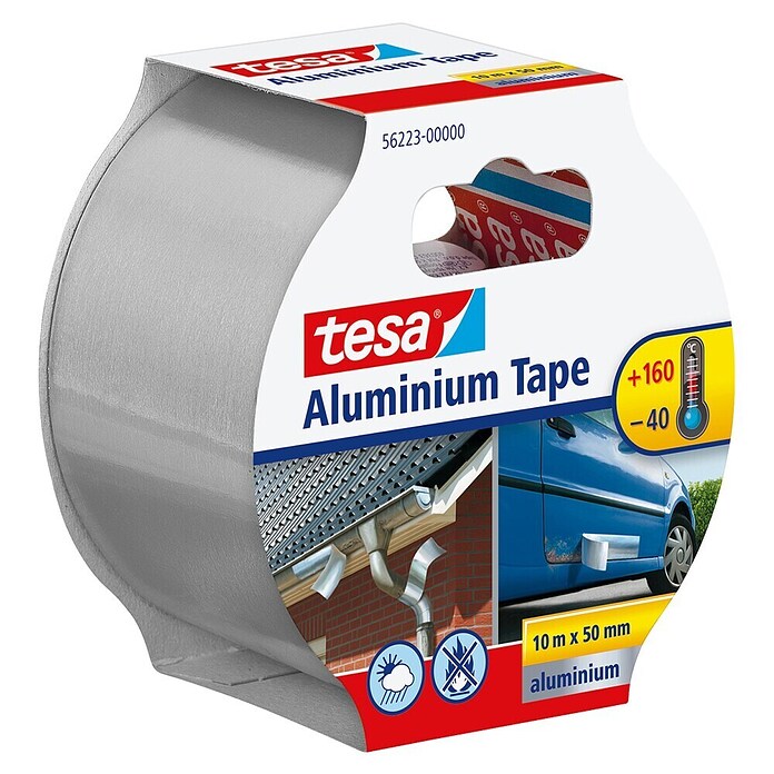 Tesa Aluminiumband (Aluminiumfarben, 10 m x 50 mm)