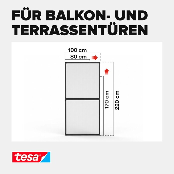 Tesa Puerta con protección contra insectos Falt (Antracita, Montaje de la mosquitera: Pinzas) | BAUHAUS