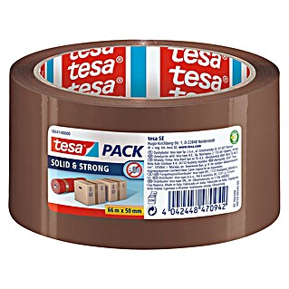 Tesa Pack Paketklebeband Solid & Strong (Braun, 66 m x 50 mm)