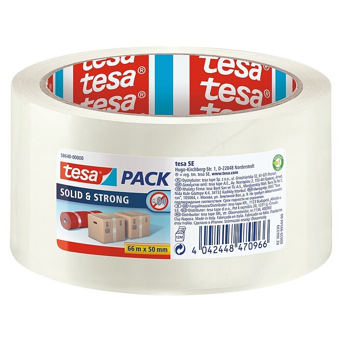 Tesa Pack Paketklebeband Perfect & Strong (Transparent, 66 m x 50 mm)