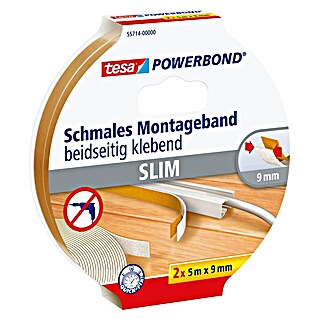 Tesa Powerbond Montageband (2 Stk., L x B: 5 m x 9 mm)