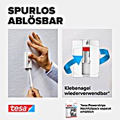 Tesa Verstellbarer Klebenagel (Geeignet für: Tapeten, Belastbarkeit: 2 kg, 2 Stk., Weiß)