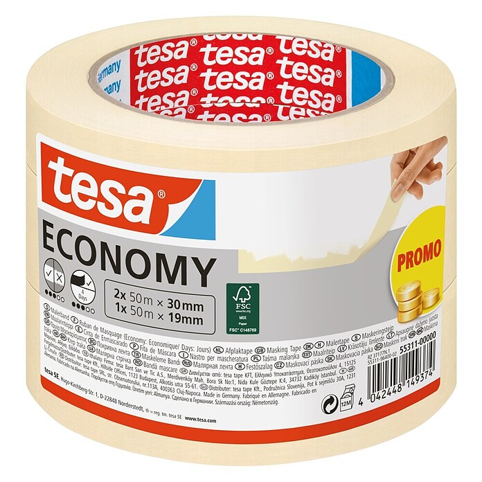 Tesa Maler-Kreppband-Set eco Universal Promopack (3-tlg.)
