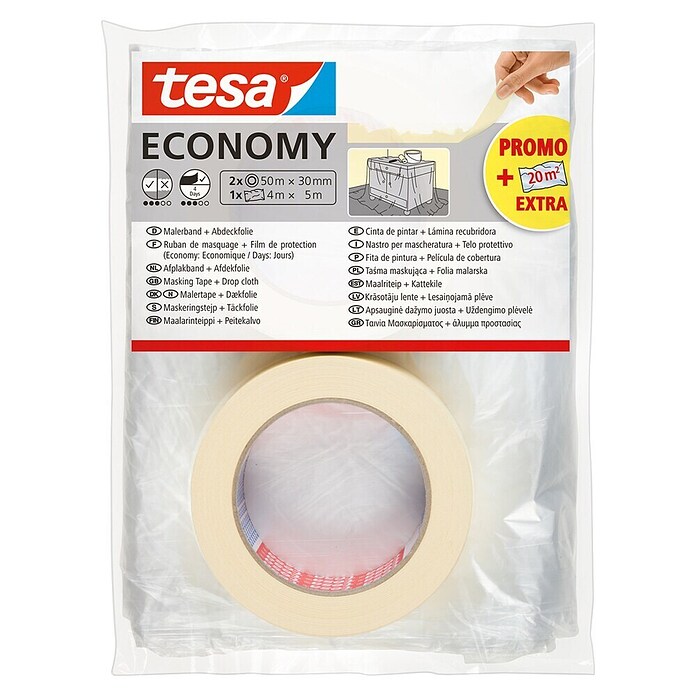 Tesa Kreppband & Abdeckfolie (3-tlg.)