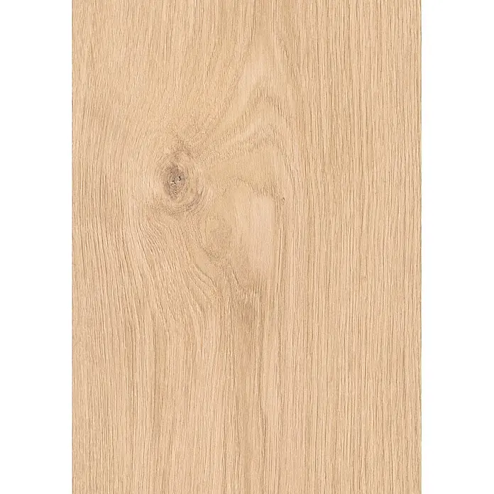 Krono Original Laminat Durastar Herringbone - Blonde Montanara Oak, Fischgrät, 630 x 126 x 9 mm - Helle Eichenholzplatte mit natürlicher Maserung und einem markanten Ast.