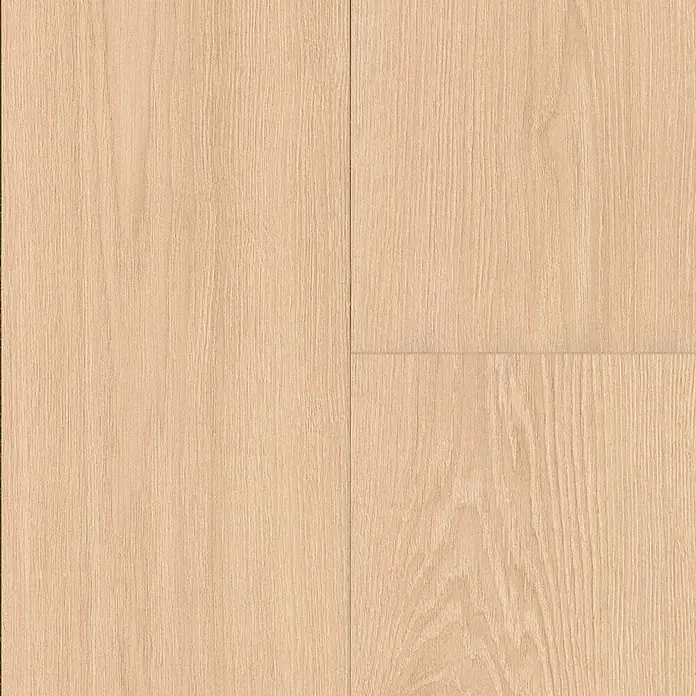 Krono Original Laminat Durastar - Blonde Montanara Oak, Landhausdiele, 2.003 x 245 x 9 mm - Hellbraune Holzfußbodenbretter in versetztem Muster verlegt.