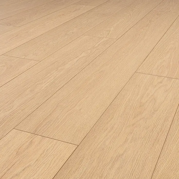 Krono Original Laminat Durastar - Natural Darcy Oak, Landhausdiele, 2.003 x 245 x 9 mm - Heller Holzfußboden mit sichtbarer Naturmaserung und versetzten Dielen.