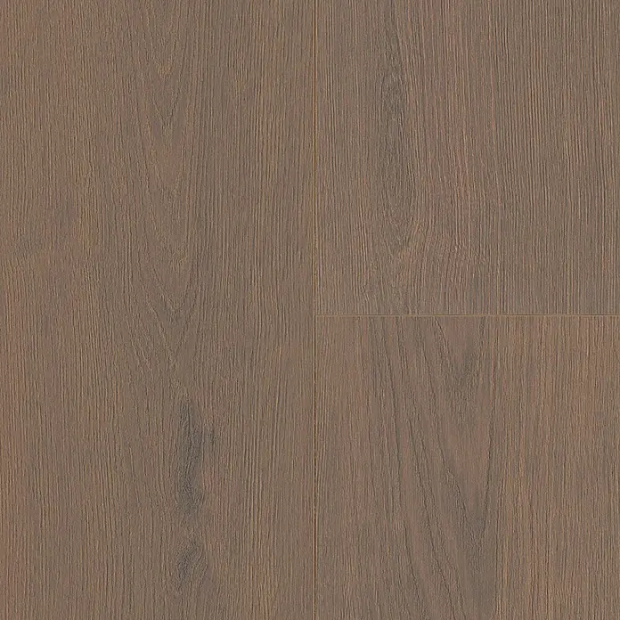 Krono Original Laminat Durastar - Dark Montanara Oak, Landhausdiele, 1.288 x 245 x 9 mm - Brauner Holzboden mit Maserung und sichtbaren Paneelfugen.