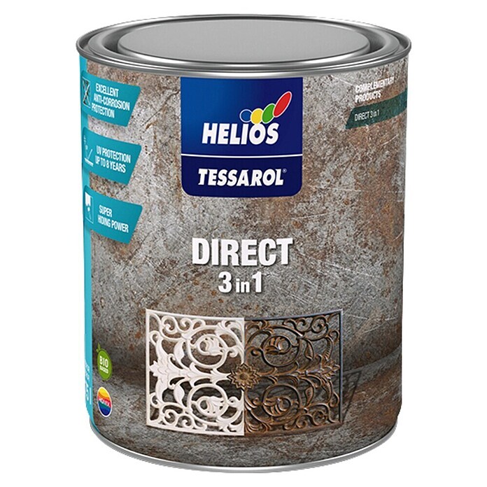 Helios Zaščitni premaz Direct 3v1  (0,75 l, Antracitne barve) | 5966 - KH-Seidenmattlacke farbig | HADL - Lacke | HAD - Farben | HA - Farben | H - Innendeko/Farben | BAUHAUS