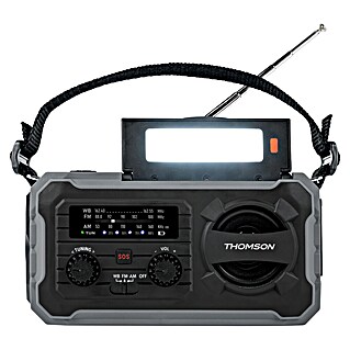 Thomson Radio de batería solar de emergencia RT280G (Gris, 8,8 x 16,8 x 7 cm, AM / FM / LINTERNA)