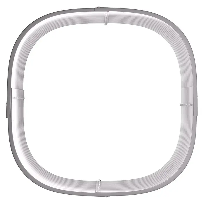 Vitavia Hochbeet Terra 858 - 82 x 82 x 85,8 cm, Zincalume®, Granit - Weißer flexibler LED-Lichtstreifen in Form eines abgerundeten Rechtecks mit geriffelter Textur und grauem Rand.