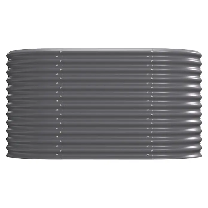 Vitavia Hochbeet Terra 858 - 162 x 82 x 85,8 cm, Zincalume®, Granit - Dunkelgraues Wellblechpaneel mit zwei vertikalen Schraubenreihen, deutet auf modulare Konstruktion für Tank oder Hochbeet hin.